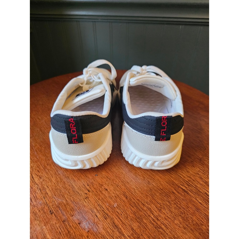 De Florance Women White Black Suede Trim Platform Sneakers Size 7.5 - Picture 7 of 10
